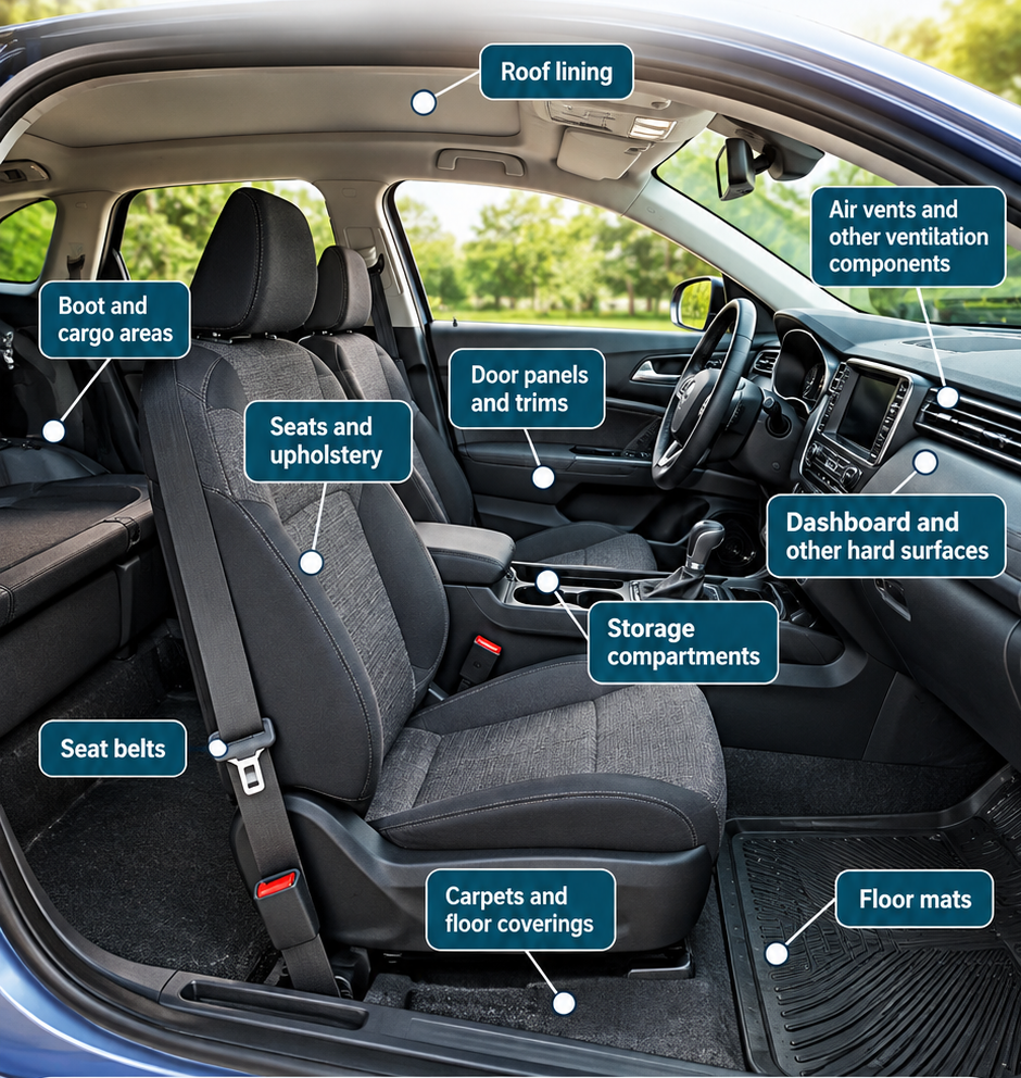 Car' disfferent parts Contaminated With Methamphetamine